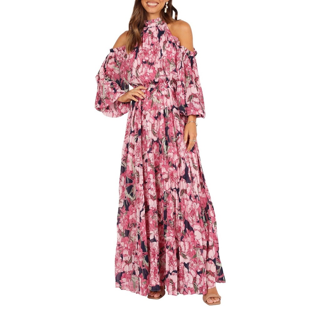 NWT Petal And Pup Womens XL Hilary Floral Cold Shoulder Long Sleeve Maxi Dress